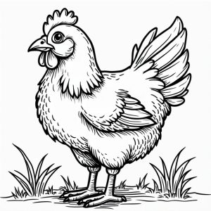 Tô màu Một Con Gà dễ thương cho bé