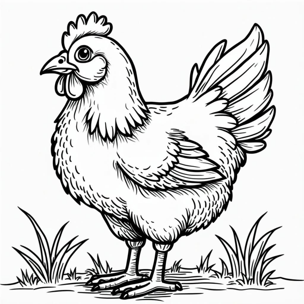 Tô màu Một Con Gà dễ thương cho bé