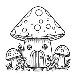 Tô màu Một Ngôi Nhà Nấm giúp bé rèn luyện khả năng tô màu