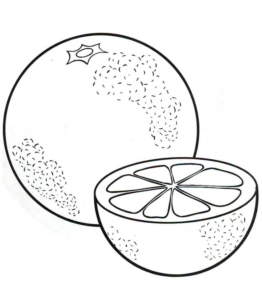 Tô màu Một và Nửa Quả Cam 1 Tô màu Một và Nửa Quả Cam cho bé tập tô