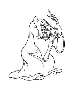 Tô màu Mụ Phù Thủy Độc Ác cho bé tập tô