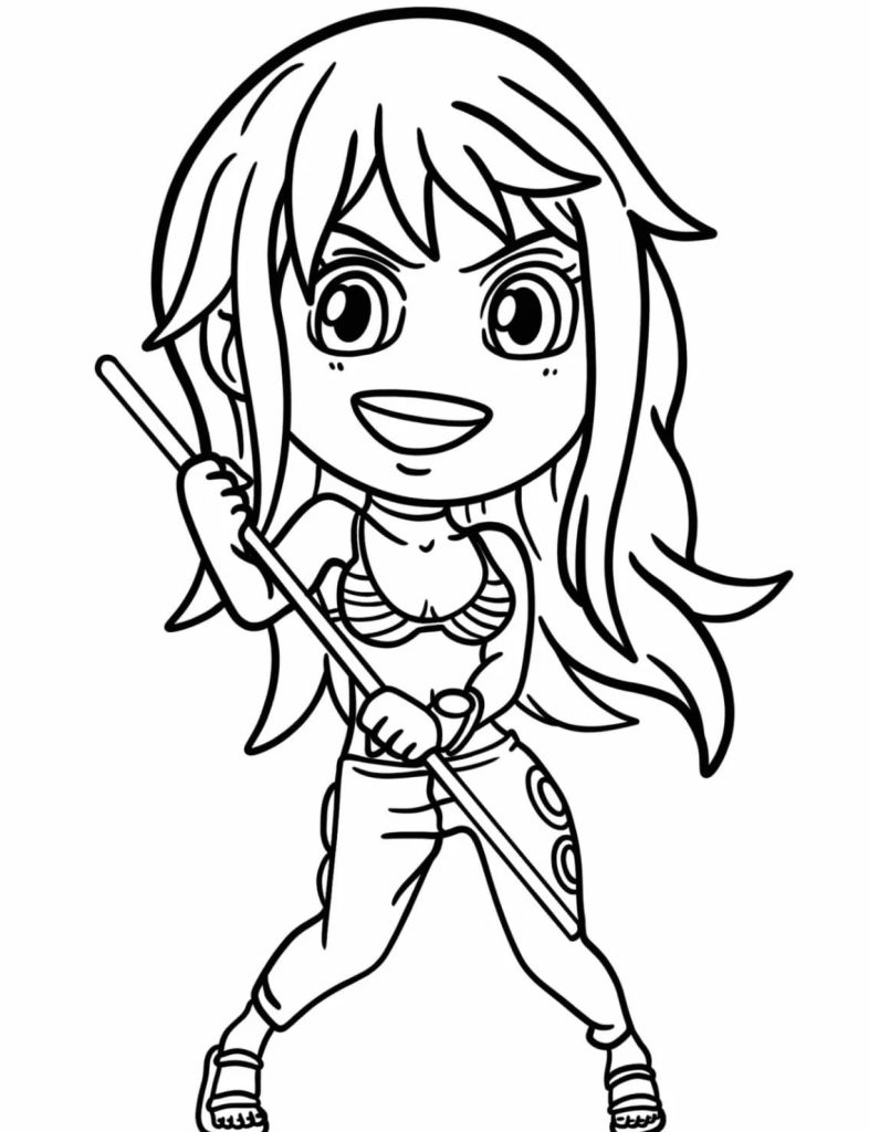 Tô màu Nami Trong One Piece 1 Tô màu Nami Trong One Piece cho bé tập tô