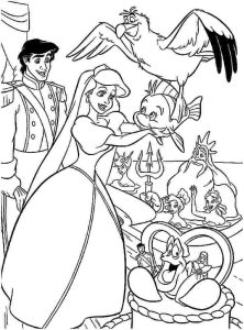 Tô màu Nàng Tiên Cá và Mọi Người cho bé tập tô