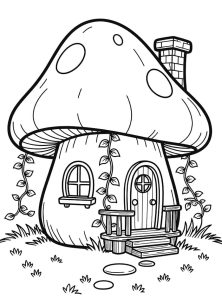 Tô màu Ngôi Nhà Nấm Đẹp giúp bé rèn luyện khả năng tô màu