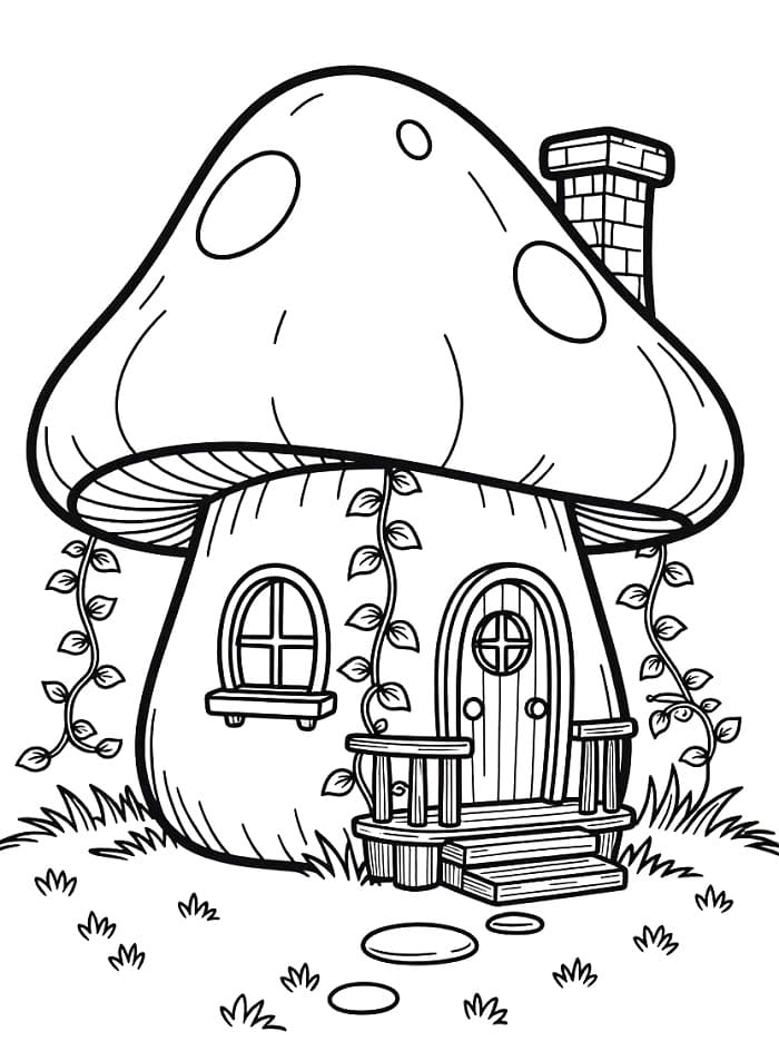 Tô màu Ngôi Nhà Nấm Đẹp giúp bé rèn luyện khả năng tô màu