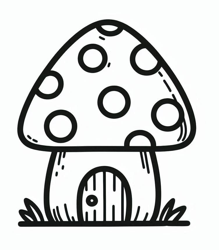 Tô màu Ngôi Nhà Nấm Đơn Giản Cute giúp bé rèn luyện khả năng tô màu