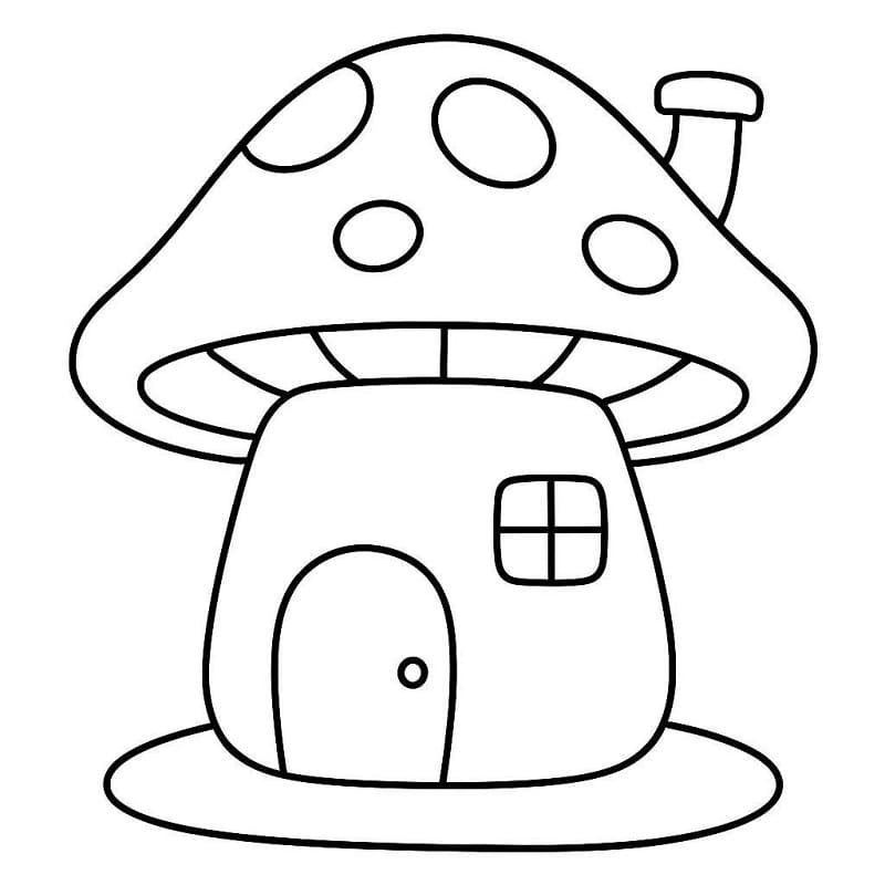 Tô màu Ngôi Nhà Nấm Nhỏ Xinh dễ thương cho bé