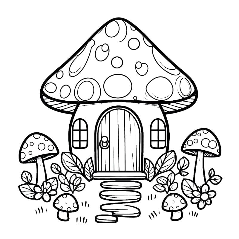 Tô màu Ngôi Nhà Nấm Xinh Xắn giúp bé rèn luyện khả năng tô màu