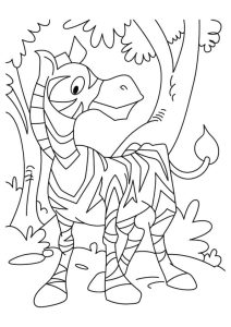 Tô màu Ngựa Vằn Mỉm Cười dễ thương cho bé