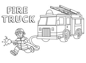 Tô màu người lính và xe cứu hỏa cho bé tập tô