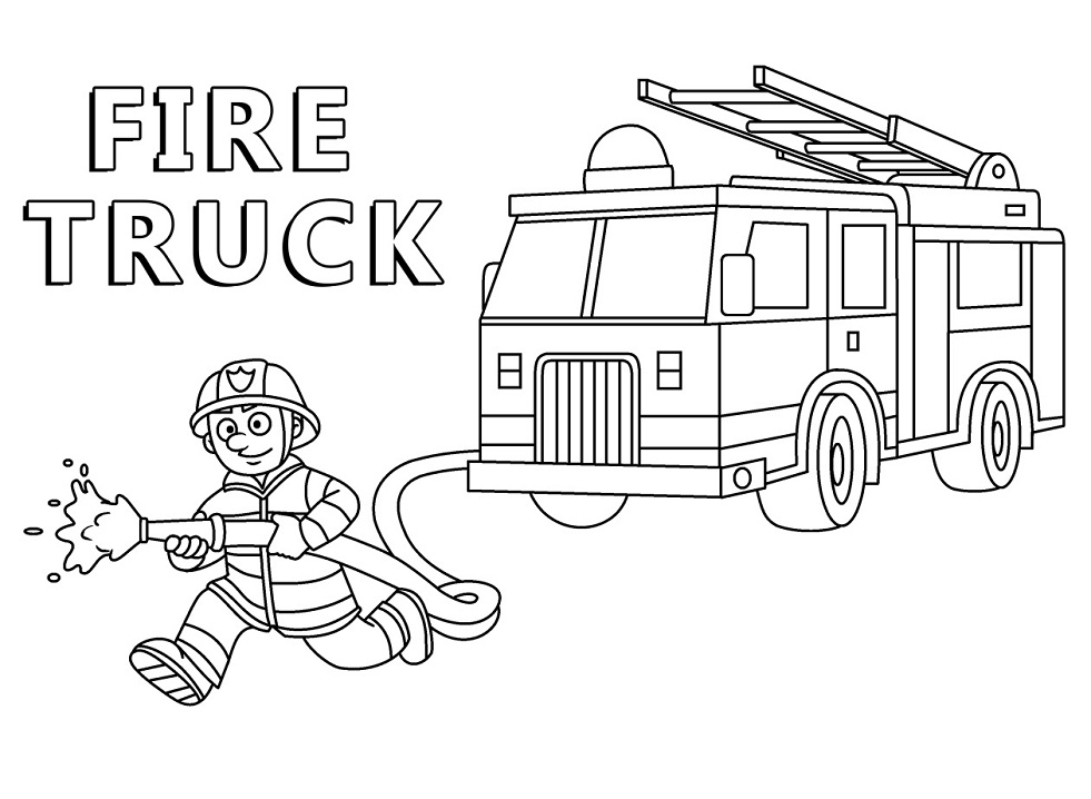 Tô màu người lính và xe cứu hỏa cho bé tập tô