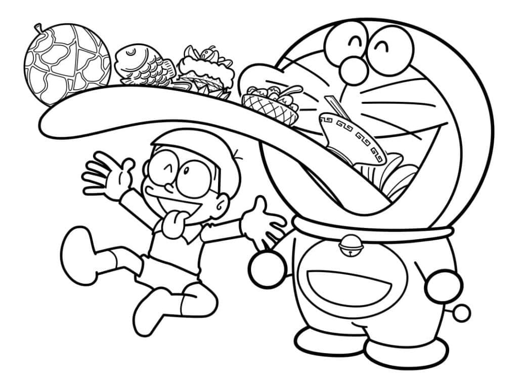 Tô màu Nobita Thích Thú 1 Tô màu Nobita Thích Thú cho bé tập tô