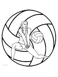 Tô màu nữ cầu thủ bóng chuyền dễ thương cho bé