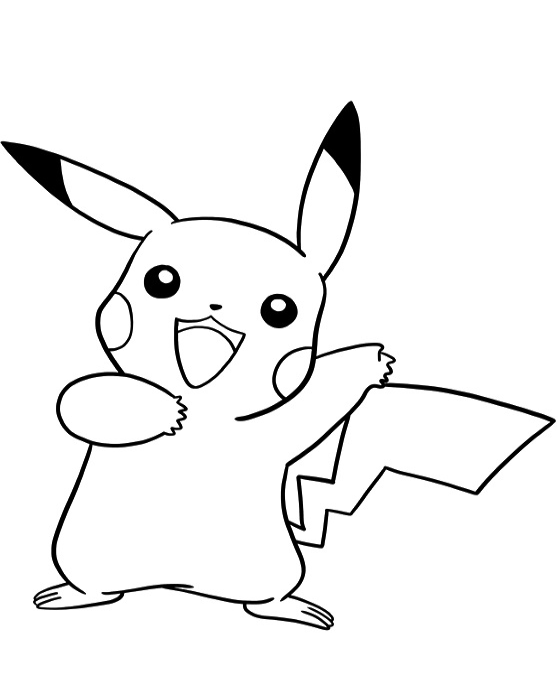 Tô màu pikachu vui vẻ 1 Tô màu pikachu vui vẻ dễ thương cho bé
