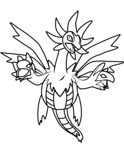 Tô màu pokemon 3 đầu sazandora cho bé tập tô