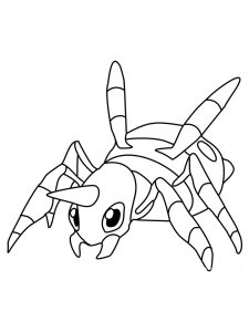 Tô màu Pokemon Ariados cho bé tập tô