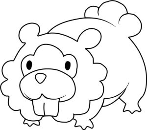 Tô màu Pokemon Bidoof dễ thương cho bé