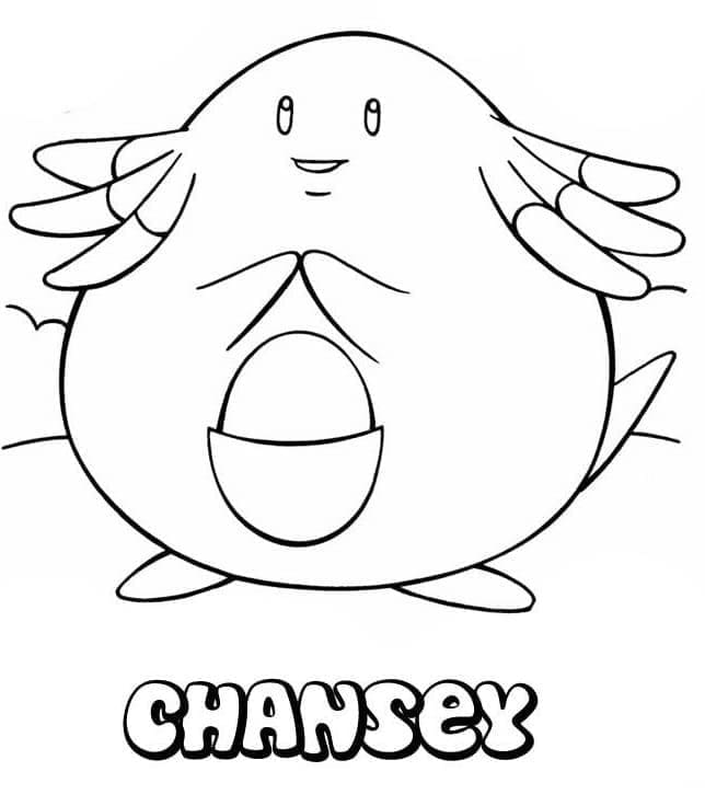 Tô màu Pokemon Chansey cho bé tập tô