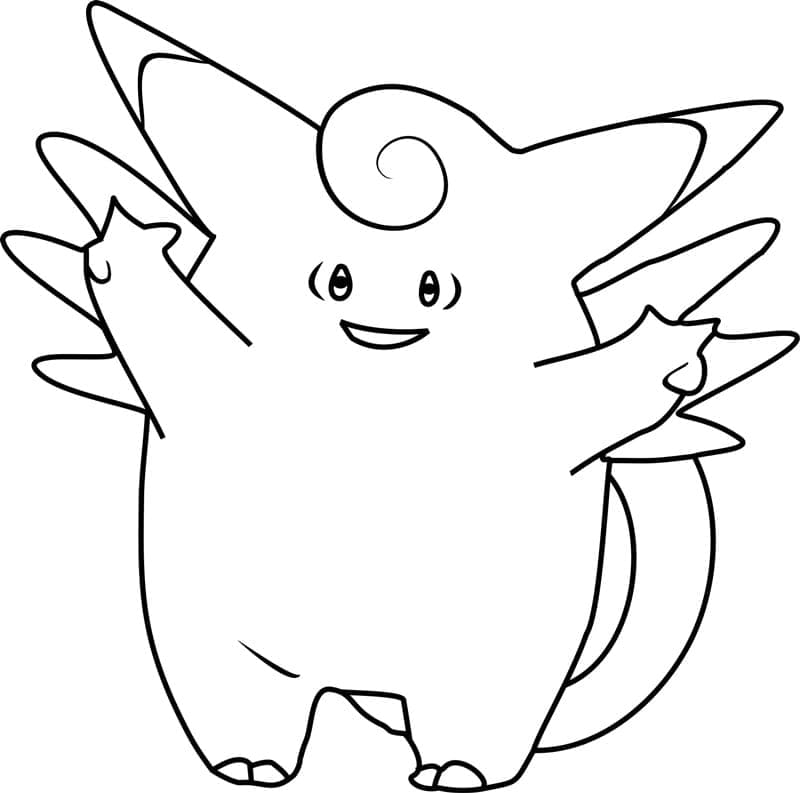 Tô màu Pokemon Clefable giúp bé rèn luyện khả năng tô màu