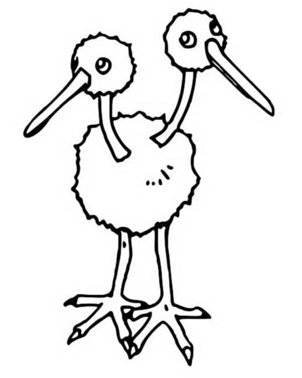 Tô màu Pokemon Doduo cho bé tập tô