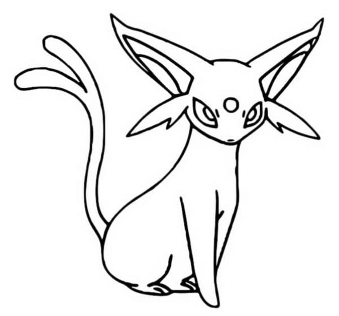Tô màu Pokemon Espeon dễ thương cho bé