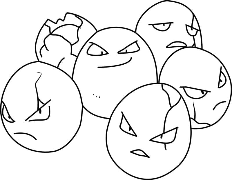 Tô màu Pokemon Exeggcute giúp bé rèn luyện khả năng tô màu