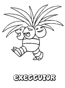 Tô màu Pokemon Exeggutor giúp bé rèn luyện khả năng tô màu