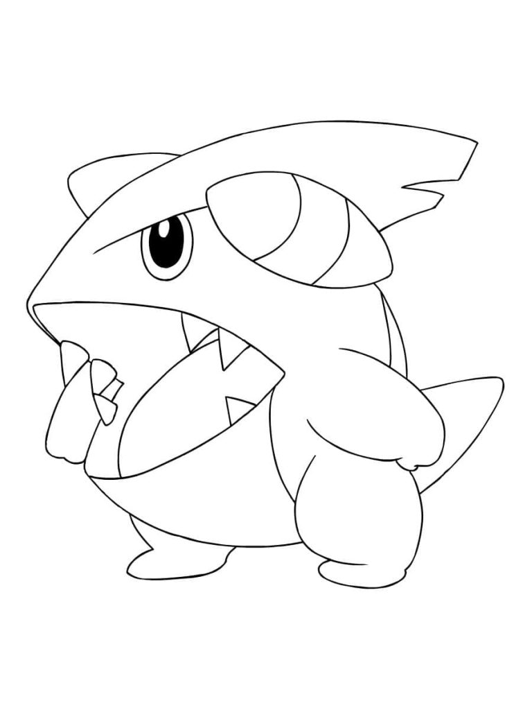 Tô màu Pokemon Gible 1 Tô màu Pokemon Gible cho bé tập tô