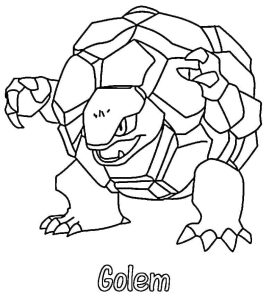 Tô màu Pokemon Golem cho bé tập tô