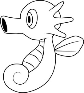 Tô màu Pokemon Horsea dễ thương cho bé