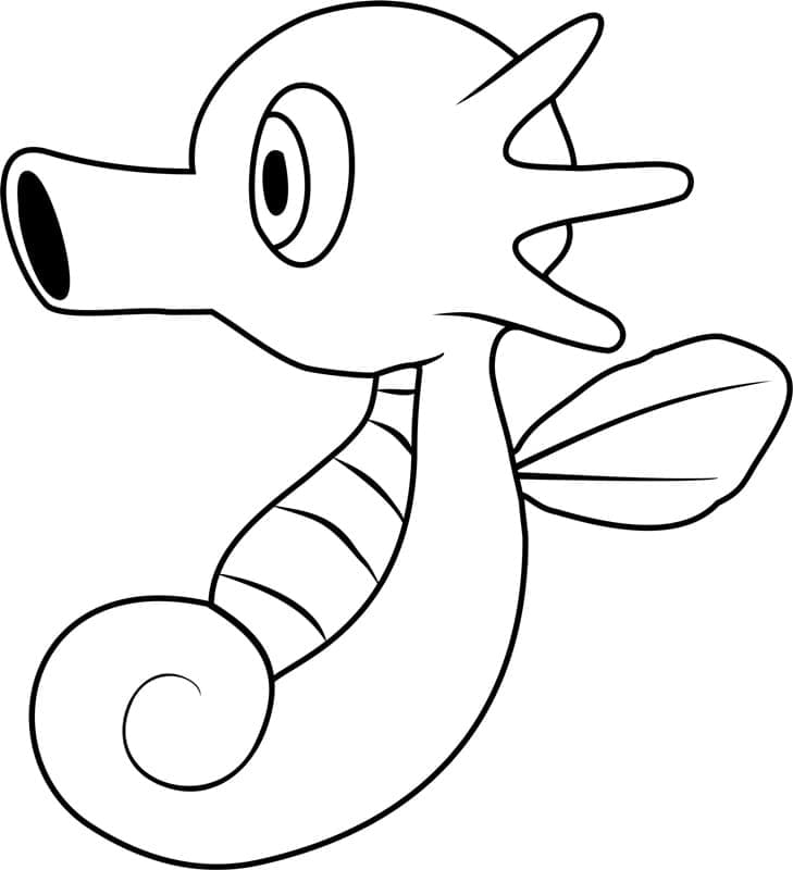 Tô màu Pokemon Horsea dễ thương cho bé