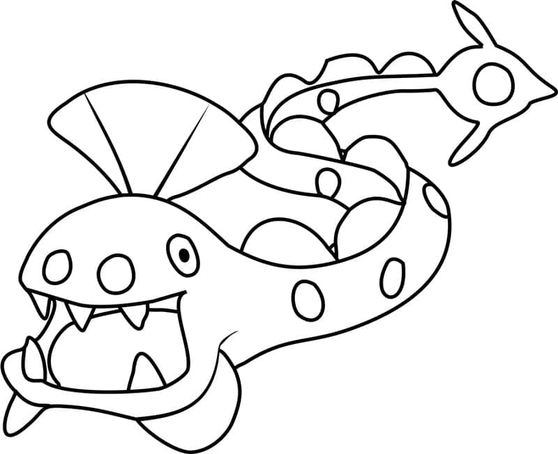 Tô màu Pokemon Huntail dễ thương cho bé