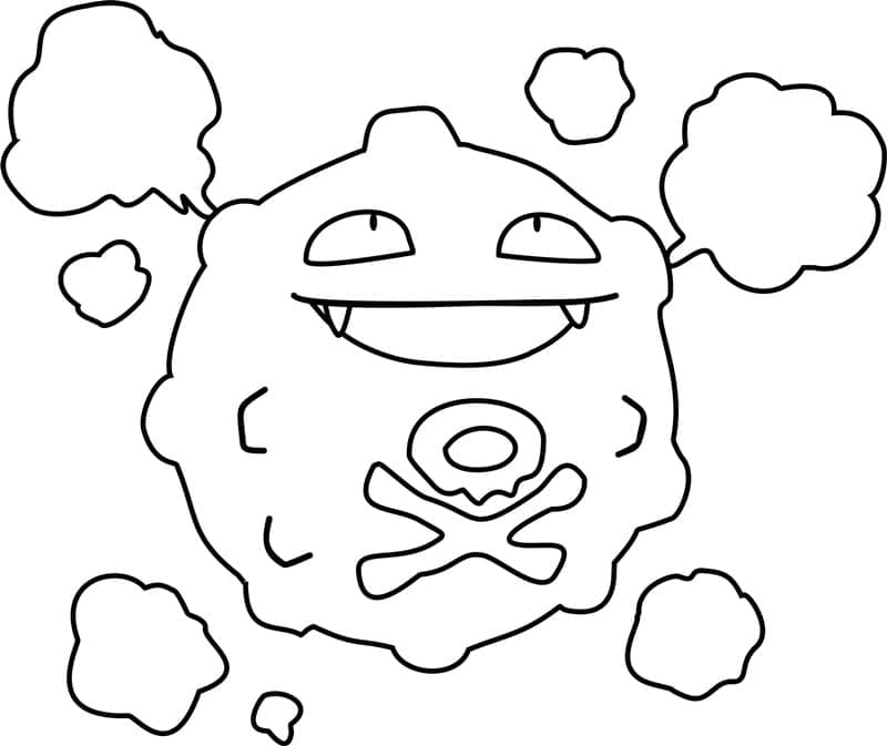 Tô màu Pokemon Koffing dễ thương cho bé