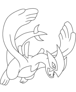 Tô màu pokemon lặn biển lugia dễ thương cho bé