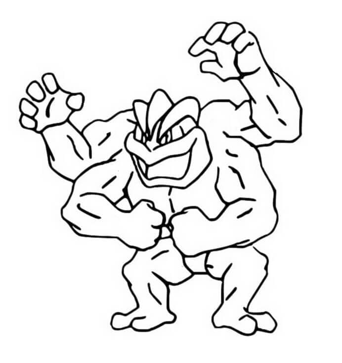 Tô màu Pokemon Machamp cho bé tập tô