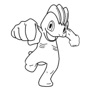 Tô màu Pokemon Machop giúp bé rèn luyện khả năng tô màu