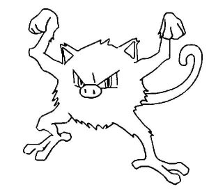 Tô màu Pokemon Mankey giúp bé rèn luyện khả năng tô màu
