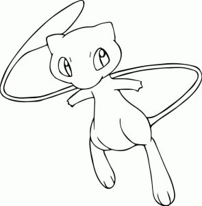 Tô màu Pokemon Mew dễ thương cho bé