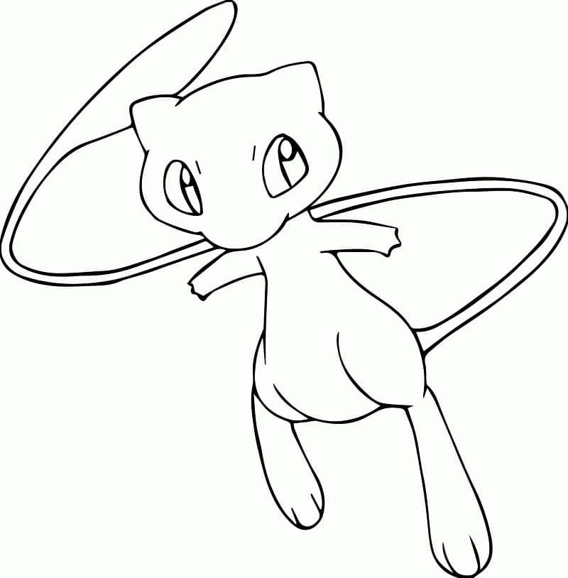 Tô màu Pokemon Mew dễ thương cho bé