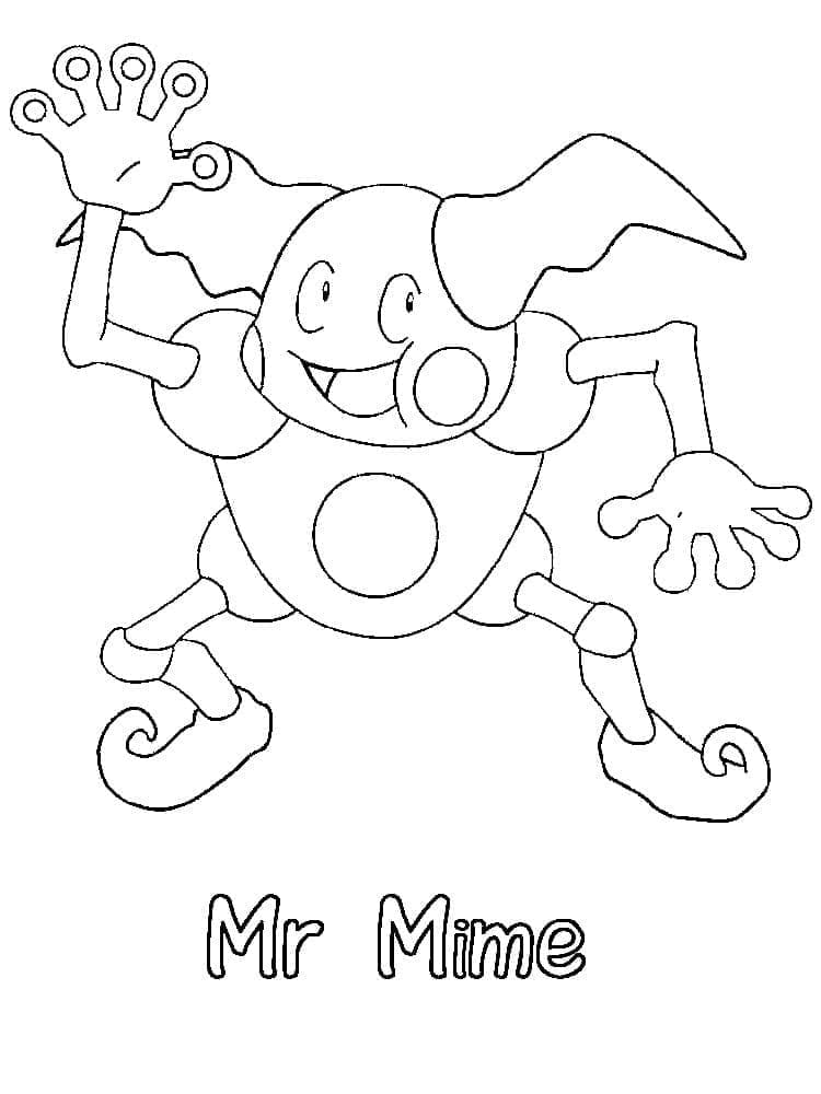 Tô màu Pokemon Mr. Mime giúp bé rèn luyện khả năng tô màu