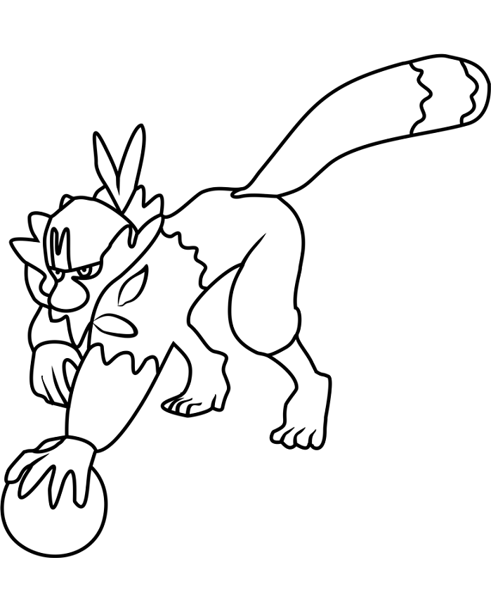 Tô màu pokemon nagetsukesaru cho bé tập tô