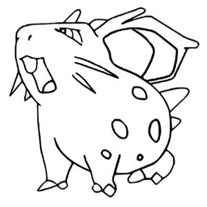 Tô màu Pokemon Nidoran(f) giúp bé rèn luyện khả năng tô màu