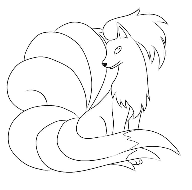 Tô màu Pokemon Ninetales giúp bé rèn luyện khả năng tô màu