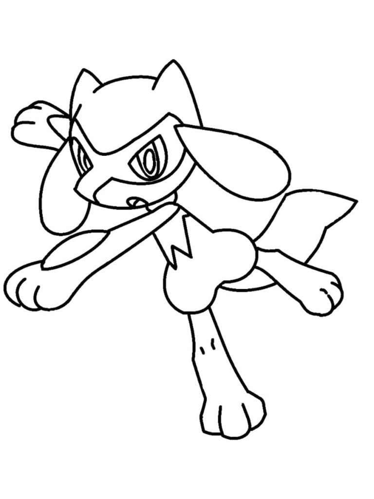 Tô màu Pokemon Riolu 1 Tô màu Pokemon Riolu cho bé tập tô