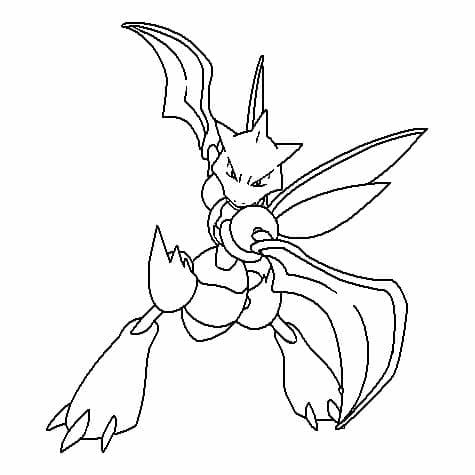 Tô màu Pokemon Scyther dễ thương cho bé