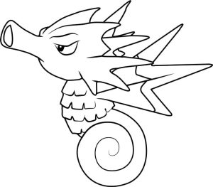 Tô màu Pokemon Seadra cho bé tập tô