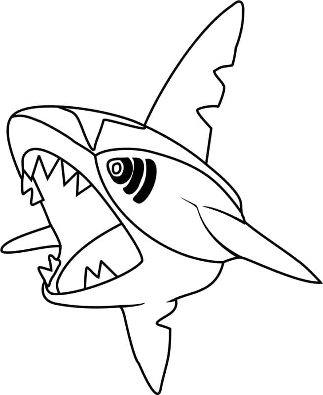 Tô màu Pokemon Sharpedo cho bé tập tô