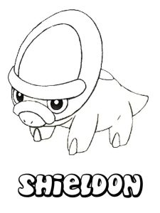Tô màu Pokemon Shieldon cho bé tập tô