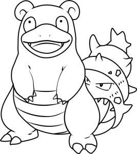 Tô màu Pokemon Slowbro dễ thương cho bé