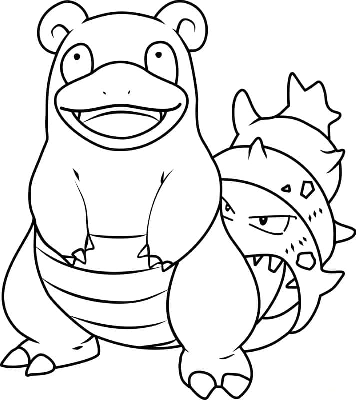 Tô màu Pokemon Slowbro dễ thương cho bé